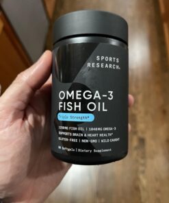 Sports Research Triple Strength Omega 3 Fish Oil 1250mg from Wild Alaska Pollock | Burpless Fish Oil Supplement with Omega-3 EPA & DHA |Sustainably Sourced, Non-GMO, Gluten Free - 180 Softgels 180 Count (Pack of 1) 32 61nAGy08EgL