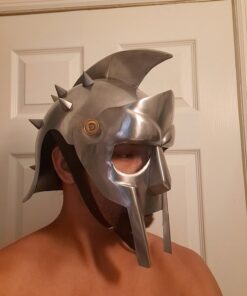 AnNafi® Gladiator Maximus Arena Helmet | Medieval Wearable Mens Helmet Full Size | Halloween Party Costumes | Larp Clothings Movie Dresses w Inner Liner 20 61nBQlmAY5L