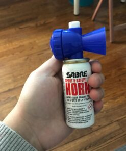 SABRE Sport and Safety Horn, 115 dB Air Horn, 60 ¼ Second or 25 ½ Second Bursts, Audible Up to 1/2-Miles (804-Meters), Perfect for Use at Sporting Events, Boating, Camping, Hiking 15 61nBXXIFEiL