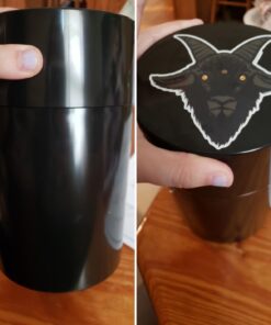 COFFEEVAC 1LB Patented Airtight Multi-use Vacuum Works as Smell Proof Ground Coffee Bean Containers. Black Cap and Body, 1.85-Liter/1.6-Quart Black Cap & Body 30 61nBri7hXhL