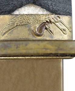 Handmade Sword - Samurai Katana Sword, Battle Ready, Hand Forged, 1045 Carbon Steel, Heat Tempered, Full Tang, Sharp, Wooden Scabbard Black, Mother of Pearl Crane 12 61nGj720S7L