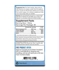 Essential Source Vitamin B12 Strips with B6 and Biotin, 2000 mcg - 30 Day Supply 6 61nGq3qKJL
