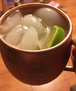 Set of 2 Moscow Mule Copper Mugs with Shot Glass - 2 16oz Copper Moscow Mule Mugs - Solid Copper Hammered Mug - Copper Cups for Moscow Mules 34 61nHlbte3iL