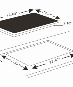 K&H 2 Burner Double Dual 24 Inch Built-in Induction Electric Stove Top Ceramic Cooktop 240V 3100W INDH-3102Hx 13 61nJdB6jzgL
