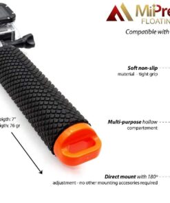 Waterproof Floating Hand Grip Compatible with GoPro Hero 12 11 10 9 8 7 6 5 4 3 3+ 2 1 Session Black Silver Camera Handler & Handle Mount Accessories Kit for Water Sport and Action Cameras (Orange) 25 61nJiwJIqXL 2