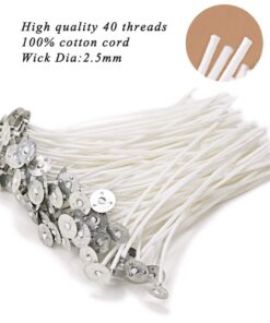 EricX Light 100 Piece Cotton Candle Wick 6" Pre-Waxed for Candle Making,Candle DIY 23 61nKJJkxRXL