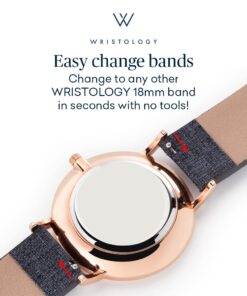 Wristology 10 Styles Maxi Crystal Watch Leather Band - Interchangeable Genuine Leather Strap - Large Easy to Read Watch with Second Hand for Women, Men, Nurses, Teachers Rose Gold Metal Mesh 38 61nLFMQKYoL