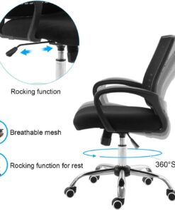 BestOffice Office Chair Ergonomic Cheap Desk Chair Mesh Computer Chair Lumbar Support Modern Executive Adjustable Stool Rolling Swivel Chair for Back Pain (Black) Black 27 61nLxhvtFVL