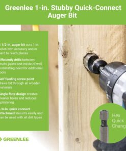 Greenlee 60A-1 BIT,AUGER QUICK CHANGE (1A) 1-Inch Stubby Augur Wood Bit 9 61nO3OBhYHL