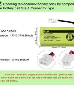 iMah BT18433/BT28433 2.4V 750mAh Ni-MH Battery Also Compatible with AT&T VTech Cordless Phone CS6229 BT184342 BT284342 BT183348 BT283348 BT8300 BT1011 BT1018 BT1022 BT1031 2SN-AAA55H-S-J1, 2-Pack 14 61nPmDmM1YL