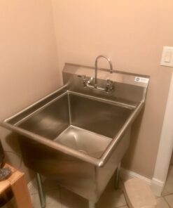 GRIDMANN 30" Wide Stainless Steel Kitchen Prep & Utility Sink, 1 Compartment NSF Commercial Sink with 24" x 24" Bowl for Restaurant, Laundry, Garage 50 61nQK0jXIzL 3