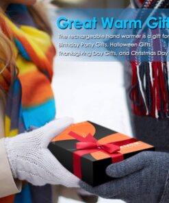 Hand Warmers Rechargeable, 10000mAh Electric Hand Warmer Power Bank with 3 Levels Double-Sided Heating, 15hrs Heat Portable Heater Gifts for Outdoors, Camping, Hiking, Skiing, Home Black 25 61nWhGCofL