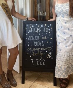 Ilyapa Wooden A-Frame Chalkboard Sign with Eraser - 40 x 20 Inch Magnetic Sidewalk Menu Board – Sturdy Freestanding Black Sandwich Sign Board Menu Display for Restaurant, Business, or Weddings 40x20 Inches 37 61nYJjj63IL