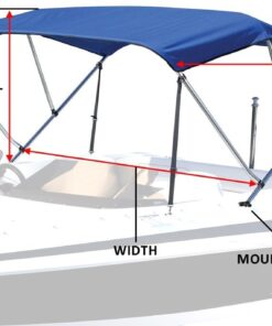 Summerset Elite Bimini Top by Eevelle | 3 Bow Boat Canvas Top | 1" Aluminum Frame and Hardware | Sunlight Protected | 46" Tall (Black, 6'L x 46" H x 85"-90") 12 61nYSMFYH5L