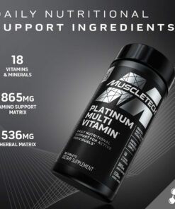 MuscleTech Platinum Multivitamin for Immune Support 18 Vitamins & Minerals Vitamins A C D E B6 B12 Daily Workout Supplements for Men 90 Ct 24 61nZu0gbniL