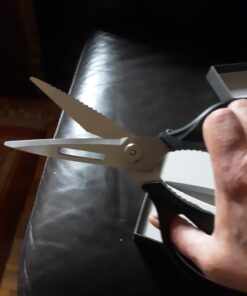 Kitchen Shears, TANSUNG Kitchen Scissors Heavy Duty Dishwasher Safe Food Scissors, Multipurpose Scissors Stainless Steel Kitchen Scissors for Chicken, Poultry, Vegetables, Meat, Fish, Herbs, BBQ Black 42 61nbJgDrAeL