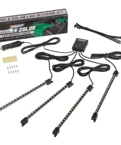 LEDGlow 4pc Blue LED Interior Footwell Underdash Neon Lighting Kit for Cars & Trucks - 7 Unique Patterns - Music Mode - 8 Brightness Levels - Auto Illumination - Includes Cigarette Power Adapter 30 61ncM9hjRL 1