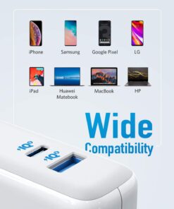 Anker 60W PIQ 3.0 & GaN Tech Dual Port Charger, PowerPort Atom III (2 Ports) Travel Charger with a 45W USB C Port, for Laptops, MacBook, iPad Pro, iPhone, Galaxy, Pixel and More White 33 61ndyryTnrL 2