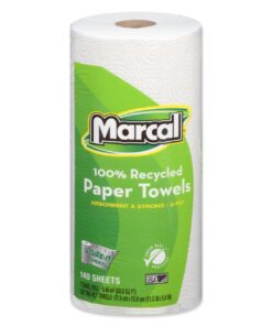 Marcal Paper Towels U-Size-It Sheets 2 Ply 140 Sheets Per Roll 100% Recycled - 12 "Roll Out" Rolls Per Case Green Seal Certified Paper Towel Rolls 06183 12 Rolls - White 8 61ne7ikQ0kL