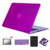 Se7enline Compatible with A1425/A1502 Case Touch Hard Shell Cover for MacBook Pro Retina 13 inch Laptop Accessories Sleeve Bag, Rubberized Keyboard Skin, LCD Screen Protector, Dust Plug,Deep Purple 13 inch (2020-Now Version) Red 18 61neu3bSvqL