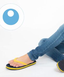 Revs - Lights - Men's and Women's Reflexology Massage Flip Flops 5 Women/4 Men Navy Yellow 13 61niU6orPL