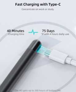 Metapen Stylus Pen M1 for Microsoft Surface (75-Day Battery Life,Smooth Writing),Work for Surface Pro X/9/8/7/6/5/4/3,Surface Go 3/Book 3/Laptop 4/Studio 2,ASUS VivoBook Flip 14 for Students&Doers Classic Black 24 61nii28pBML