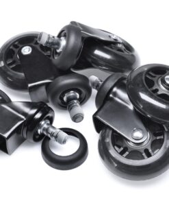 Slipstick CB690 Floor Protecting Rubber Office Chair Caster Wheels (Set ff 5), Roller Style, Universal 7/16" Stem, 3" Black Castors Black/Black 25 61nlvM5KWlL