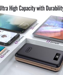imuto 20000mAh Portable Charger Compact Power Bank External Battery Pack LED Digital Display Smart Charge Compatible with iPhone 12 Max Pro 11 XR 10 7 Plus, Samsung S10 Plus, Note 10, Tablets & More X4L 36 61nmE7cThfL 1