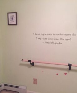 VITA Barre Wall-Mounted Single Ballet Barre, Classic WB15, Wood | Fixed Height, Made in USA, Home, Studio or Gym Exercise Equipment for Kids & Adults | Dance, Fitness, Pilates Black 4 Ft 30 61npekmBNqL