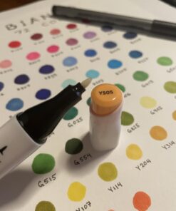 Bianyo Classic Alcohol Markers Set, Pack of 72, Dual Tip Bullet & Chisel Art Marker, Black Case with a Designable Card for Coloring, Drawing, Sketching, Outlining 72 Primary Colors, Black Bag 45 61nq1zgGwiL