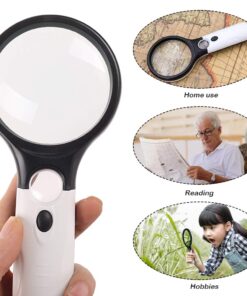 Jewelry Loupe Magnifier with UV LED Light, AFUNTA 30X 60X 90X Slide Out Pocket Magnifying Glass (Black & White) Black & White 13 61nq2n6XDxL