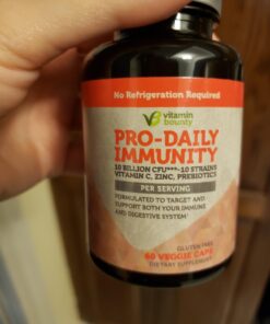 Vitamin Bounty Pro-Daily Immunity Probiotic - 10 Billion CFU Blend, Zinc & Vitamin C for Digestive Health, Immune Support Prebioitcs and Probiotics for Women and Men - 60 Capsules 1 33 61nqp7axWrL 2