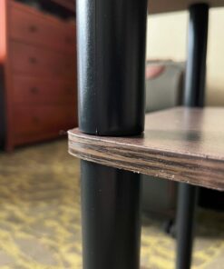 Furinno Turn-N-Tube No Tools 3-Tier Entertainment Center TV Stand for TV up to 32 Inch, Plastic Round Tubes, Dark Brown/Black 32-Inch Plastic Poles 26 61nsocr8vzL