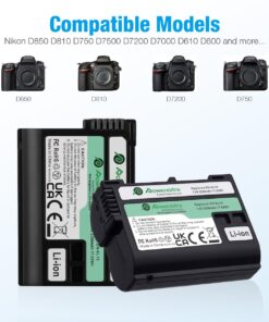 Powerextra EN-EL15a EN-EL15b EN-EL15c Battery and Dual USB Charger Compatible with Nikon D780, Z6, Z7, D850, D810, D810A, D800, D800E, D7500, D7200, D7100, D7000, D750, D810, D610, D600, 1v1 Cameras 18 61nw YAEAL