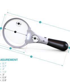 MagniPros 3 Ultra Bright LED Lights 3X 4.5X 25X Power Handheld Reading Magnifying Glass with Light- Ideal for Reading Small Prints, Map, Coins, Inspection and Jewelry Loupe… 17 61nwKLen1XL