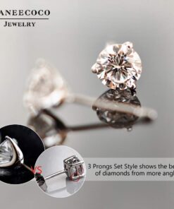 "STUNNING FLAME" 18K Gold Plated Silver Brilliant Cut Simulated Diamond Cubic Zirconia Stud Earrings 1.5 carats Gold Plated Sterling Silver - White 31 61nxlv3meGL