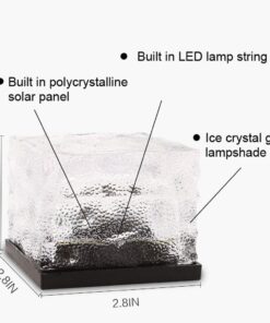 Solar Glass Brick Light,Ice Cube Lights,LED Landscape Light Buried Light Square Cube,Frosted Glass Light for Christmas Outdoor Path Road Yard 4 pcs (Warm White) Warm White 18 61o kfJ5EpL