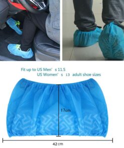 Cleaing Disposable Boot & Shoe Covers Non Slip 100 Pack (50 pairs) for Indoors Fit Shoe Sizes Women's 7 to Men's 12 Large / 50 Pairs 26 61o1MFqURL