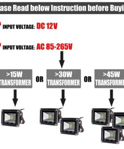 GLW 12V AC or DC LED Flood Light,10W Mini IP65 Waterproof Outdoor Light,900LM,6000K,Daylight White Security Light,80W Halogen Bulb Equivalent Daylight White (10W) 24 61o3KLTXDxL