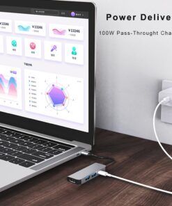 QCEs USB C Hub, USB C to HDMI Multiport Adapter 4K Video USB 3.0 Port, PD Charging for Portable Dock Compatible with MacBook iPhone 15 Pro, Samsung Dex, Nintendo Switch 11 61o8CWjspuL