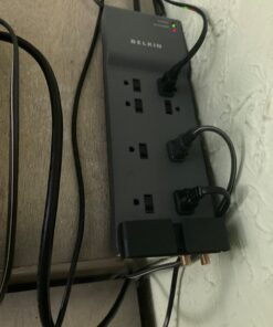 Belkin Surge Protector Power Strip - 8 AC Multiple Plug Outlet & 12 ft Heavy Duty Extension Cord - Outlet Extender - Flat Plug Power Strip - Great for Home, Office & Computer Charging - 3,550 Joules 12 feet 8-Outlet 25 61o8L8RFrxL