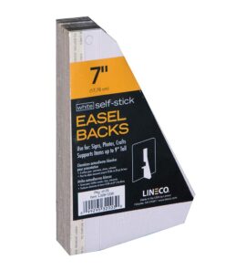 Lineco Single Wing Self-Adhesive Easel Back, Archival Acid-Free, 7 Inches, Display Signs Pictures Brochures Posters Frames Artwork Crafts (Pack of 25) White 7"