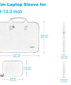 Alternative view of Hseok 13-14 inches Laptop Sleeve Elastic Neoprene Case, Water Repellent Notebooks Hand Bag with Handle and Small Case,Black 13-13.5 inch Black
