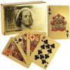 KUJOBUY Deck of Poker Playing Cards in 999.9 Gold Foil Plating with Certificate and Mahogany Box, Bridge Size Cards, Playing Cards, Gold, 54 Cards (Cards Only) Card Only 2 61oFKtcmWSL