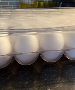 iDesign Plastic Egg Holder for Refrigerator with Handle and Lid, Fridge Storage Organizer for Kitchen, Set of 1, Clear 56 61oGi42rhxL