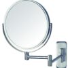 JERDON Two-Sided Wall-Mounted Makeup Mirror - Makeup Mirror with 5X Magnification & Wall-Mount Arm - 8-Inch Diameter Mirror with Nickel Finish Wall Mount - Model JP7506N 44 61oH7sSLpaL 1