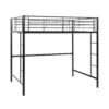 Walker Edison Timothee Urban Industrial Metal Twin over Loft Bunk Bed, Twin Size, Black 2 61oHQnqcDAL