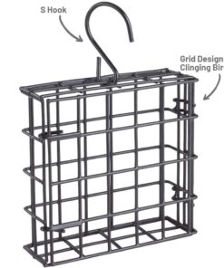 More Birds Suet Cage Bird Feeder, Fruit and Suet Feeder, Single Cake Capacity ,Black Black 25 61oI3EXepxL
