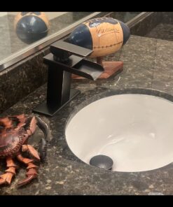 BWE Oil Rubbed Bronze Bathroom Faucet Modern Waterfall for Sink 1 Hole or 3 Hole Rustic Bath Vanity Faucets Single Handle Mixer Tap with Supply Lines 44 61oIn8yLirL