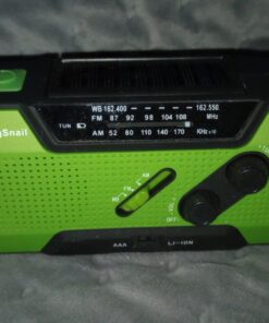 Emergency Crank Weather Radio, AM/FM/NOAA Hand Crank Portable Solar Radio with SOS Alarm, Battery Operated, LED Flashlight & Reading Lamping, 2000mAh Power Bank for Emergency Phone Charge Green 48 61oMaDFnLL